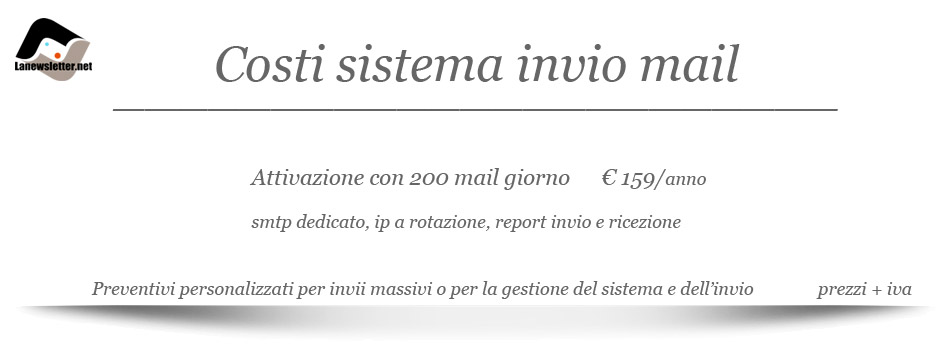 costi del sistema professionale di invio mail