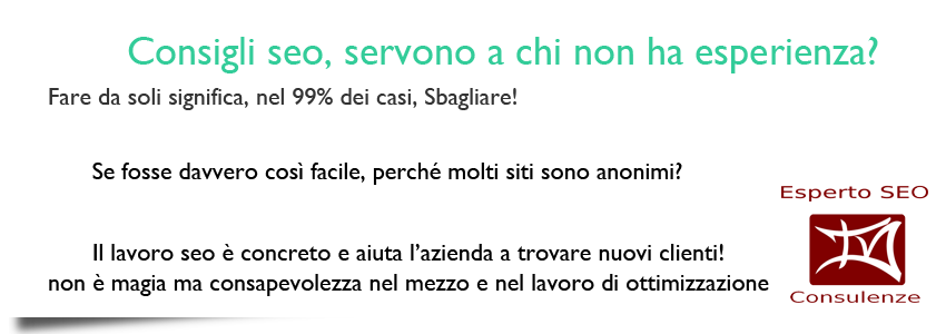 consigli seo, servono a chi non ha esperienza? forse è meglio sentire chi ha esperiza seo e ci lavora